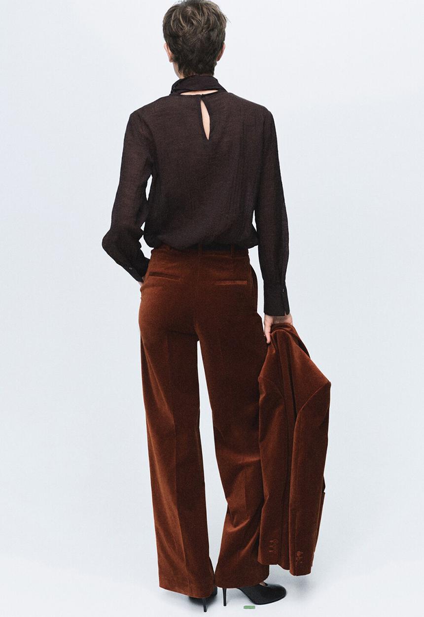 MANGO - Trousers velveton - medium orange