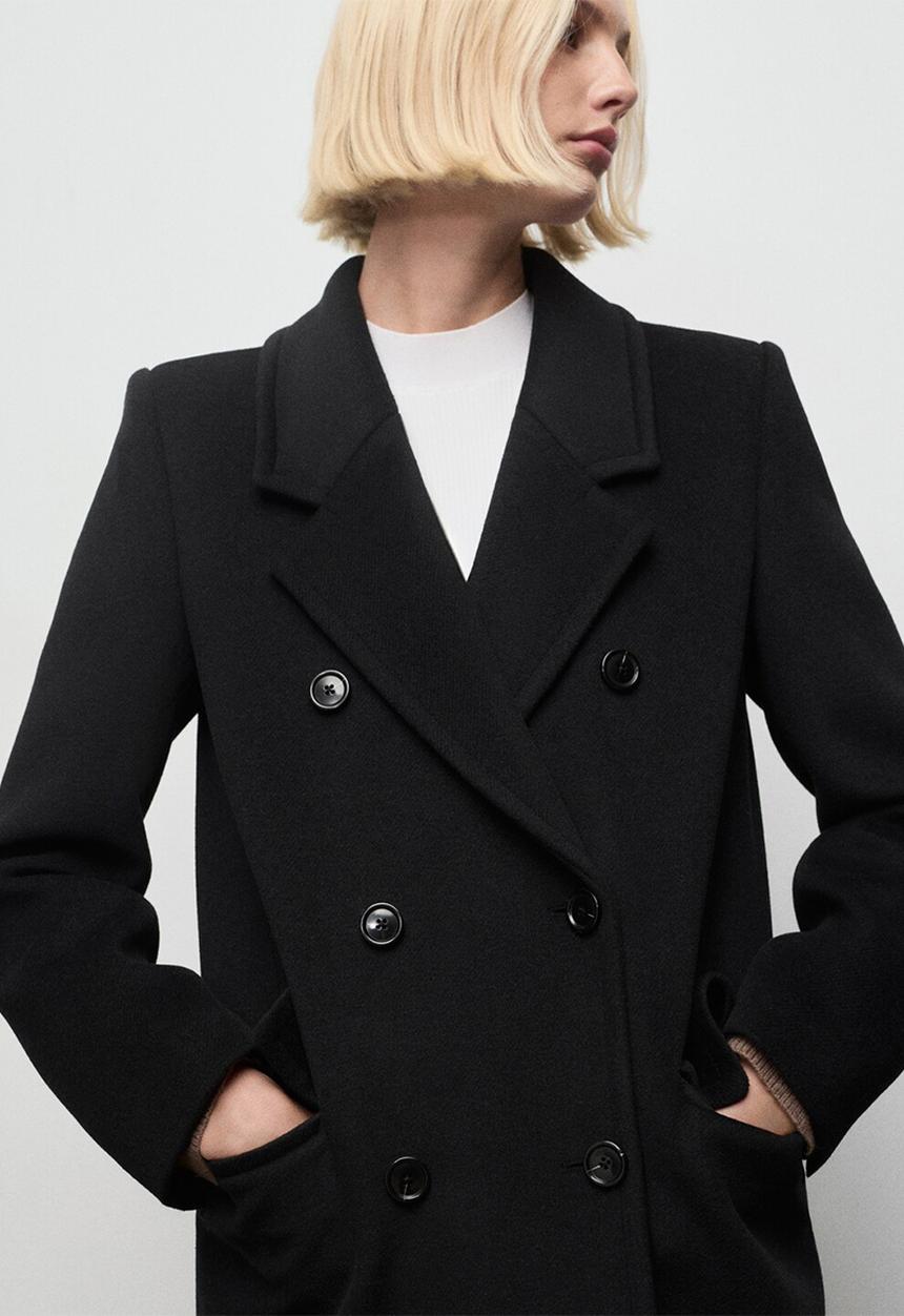 MANGO - Coat eye - black