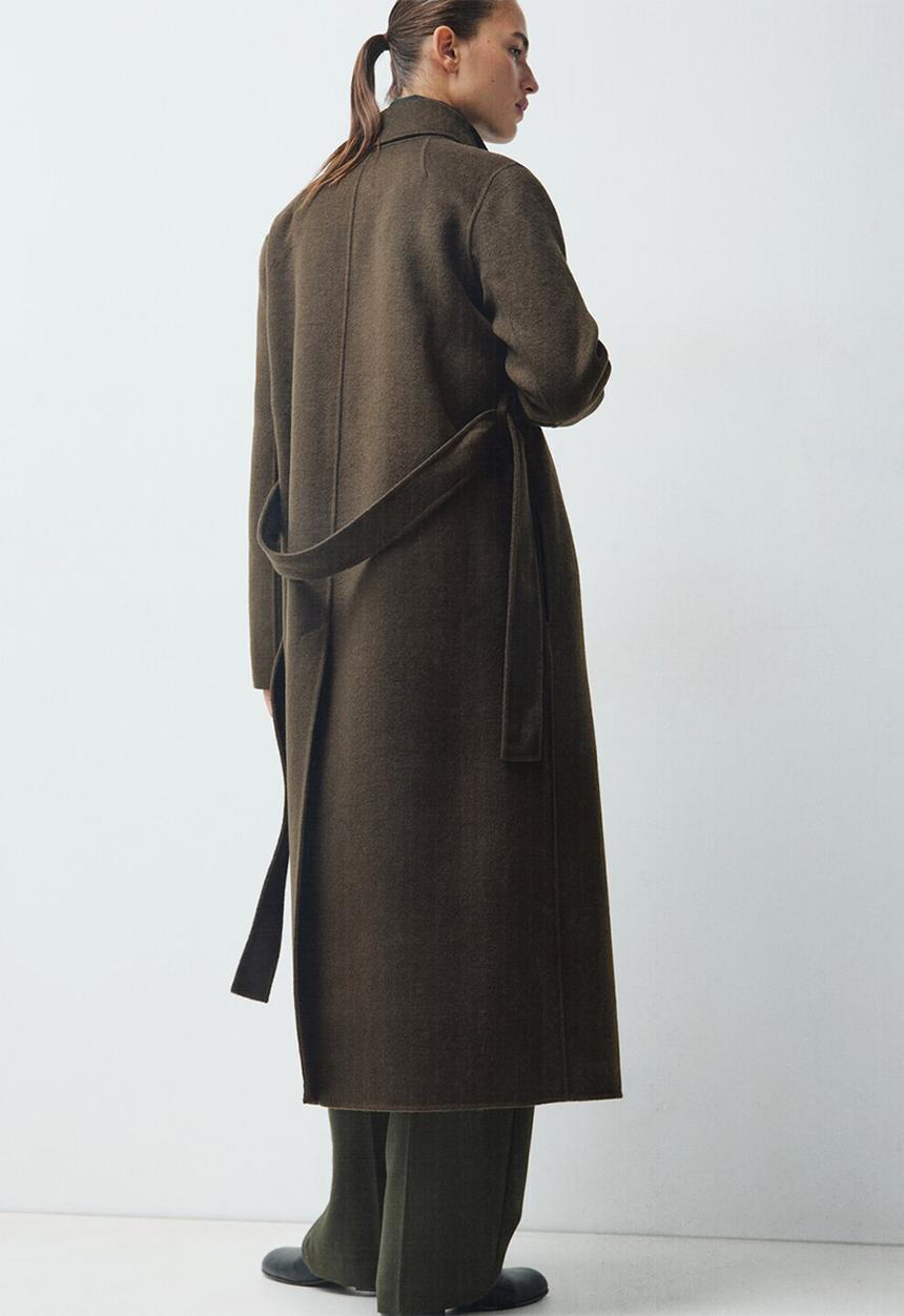 MANGO - Coat batin - beige/khaki
