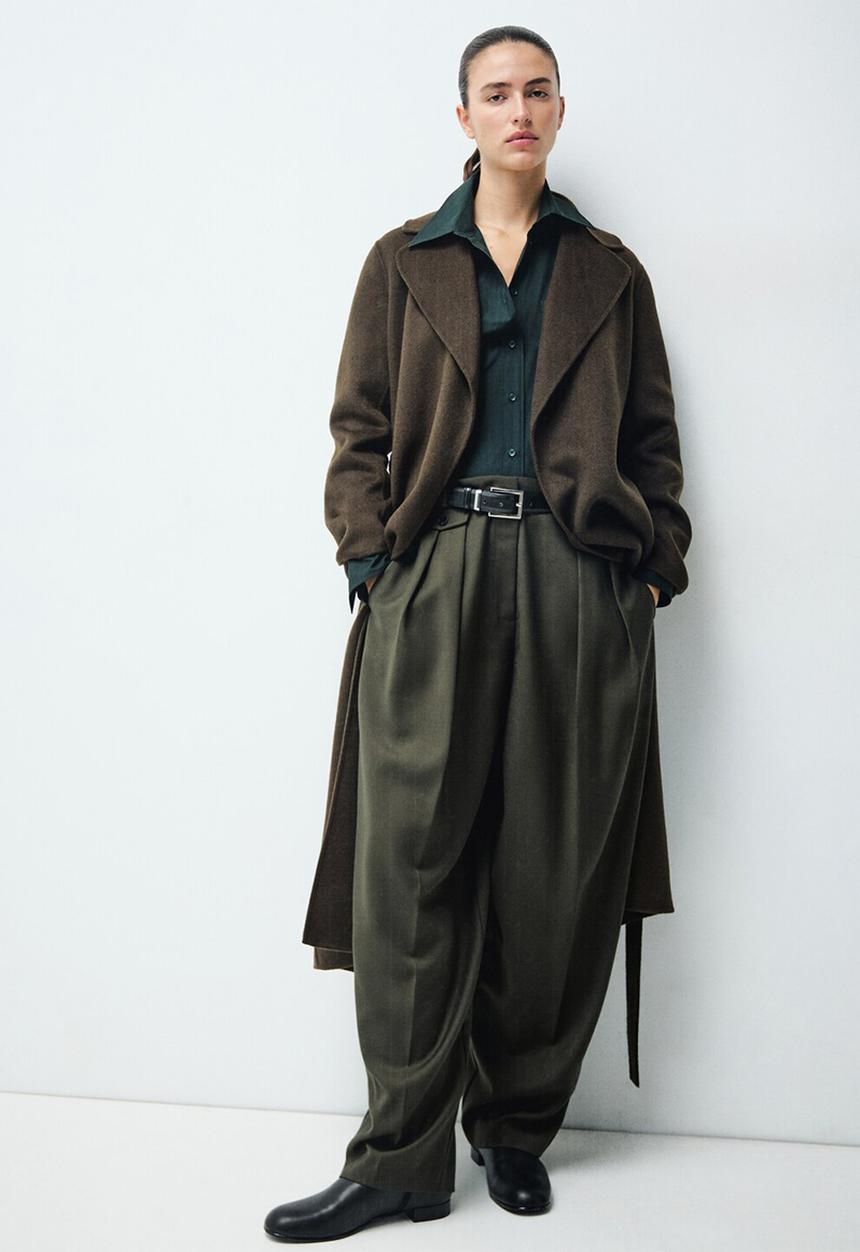 MANGO - Coat batin - beige/khaki
