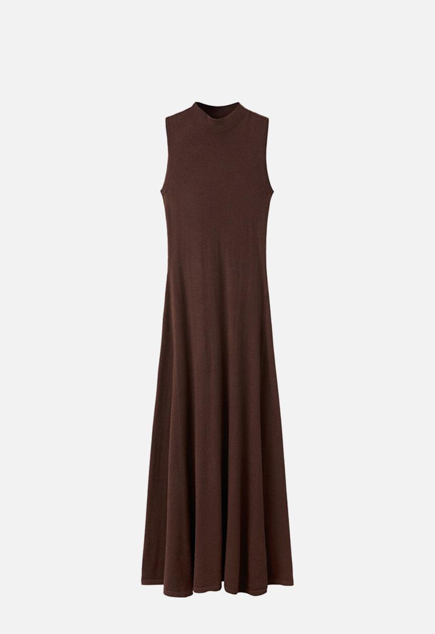 MANGO - Dress trufa - dark brown