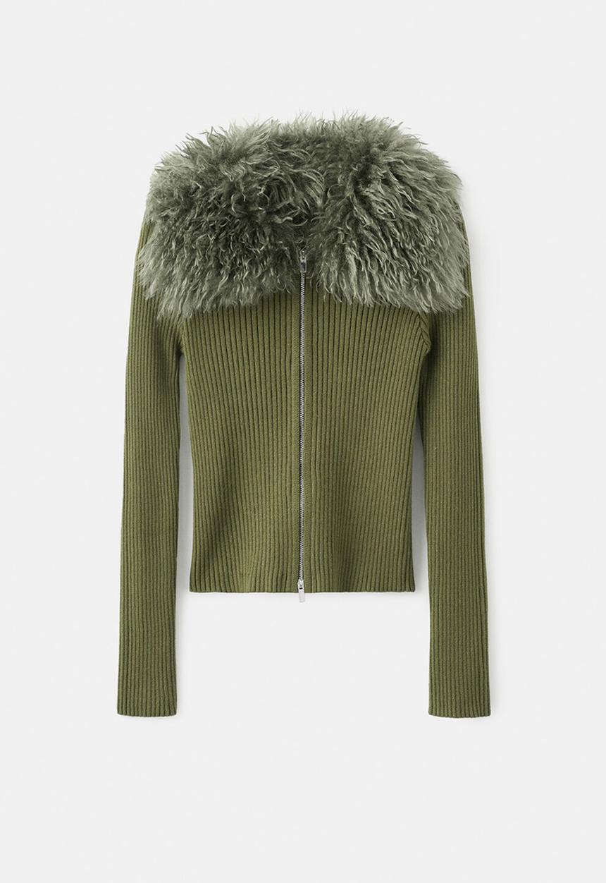 MANGO - Cardigan bella - beige & khaki