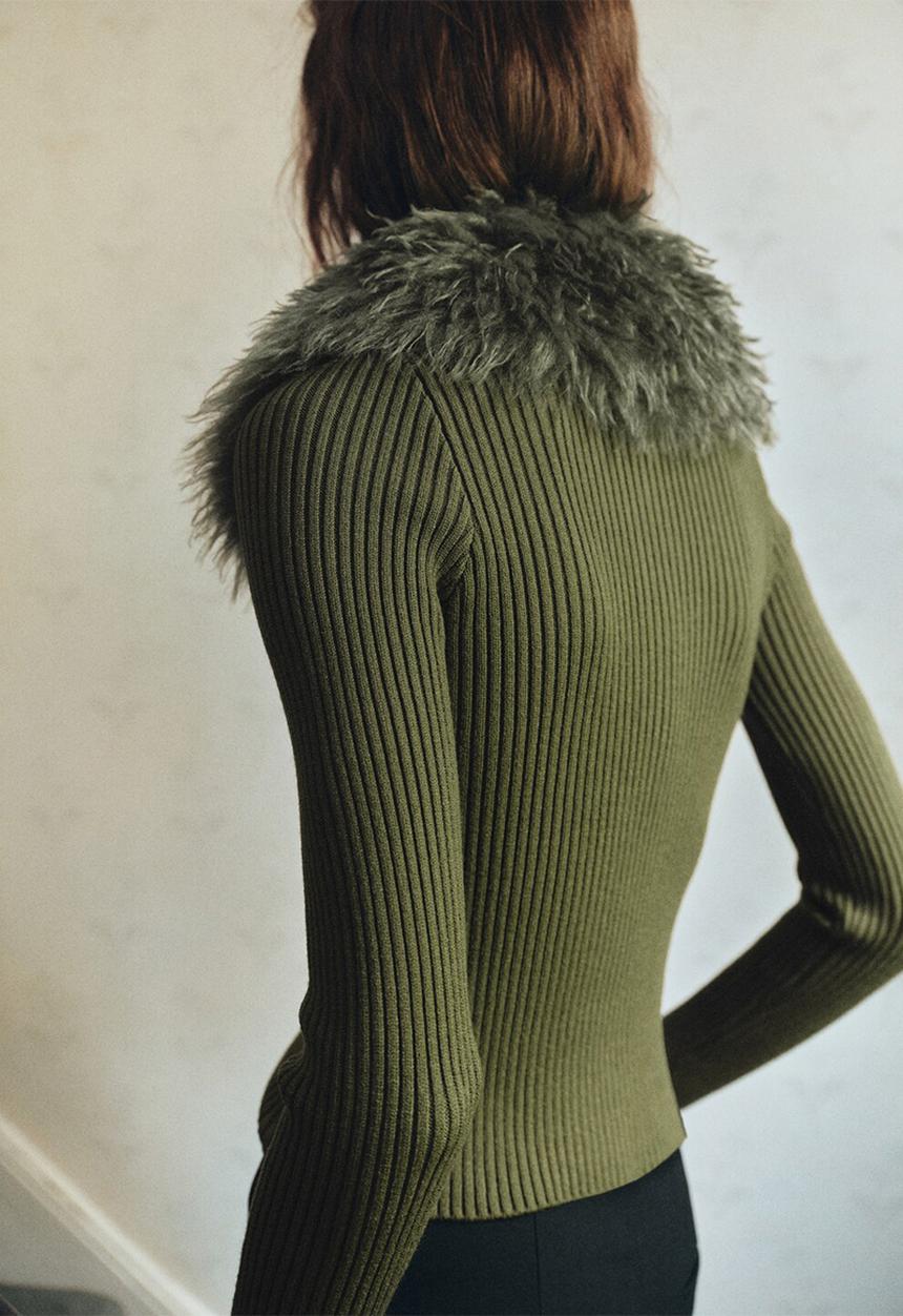 MANGO - Cardigan bella - beige & khaki