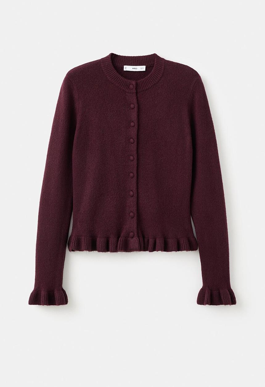 MANGO - Cardigan fleur - dark red