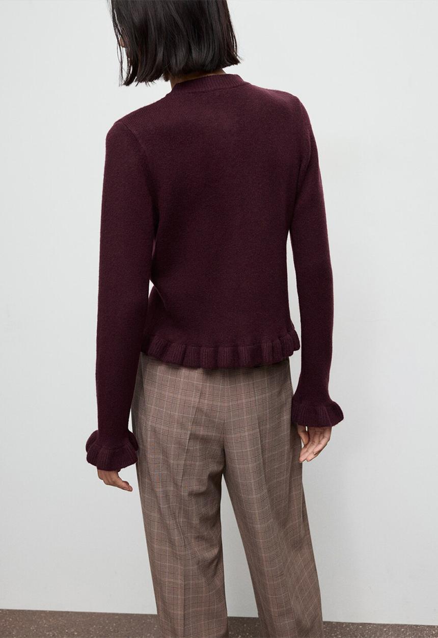 MANGO - Cardigan fleur - dark red