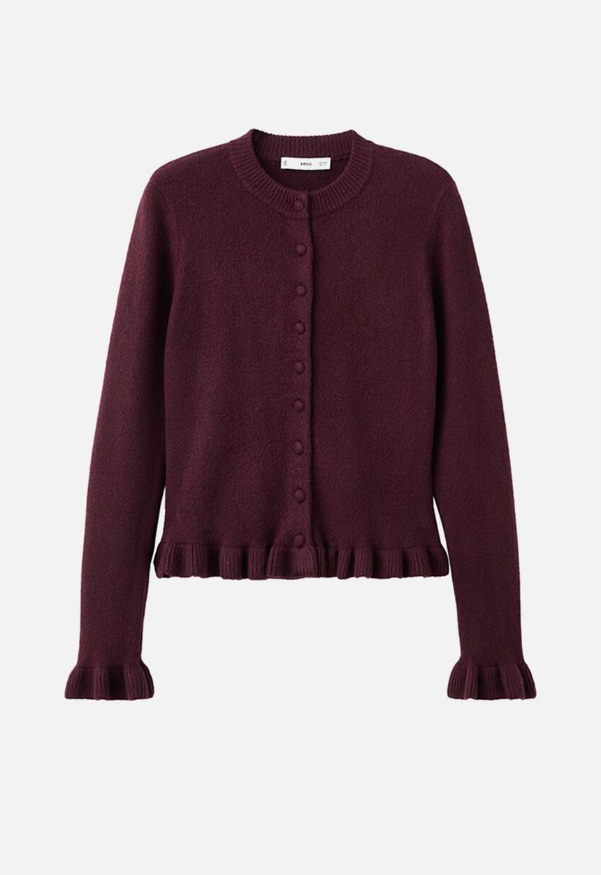MANGO - Cardigan fleur - dark red