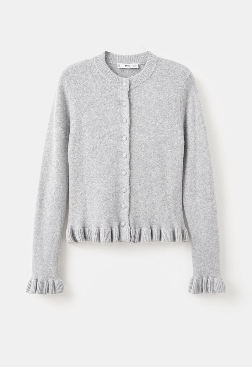 MANGO - Cardigan fleur - medium grey