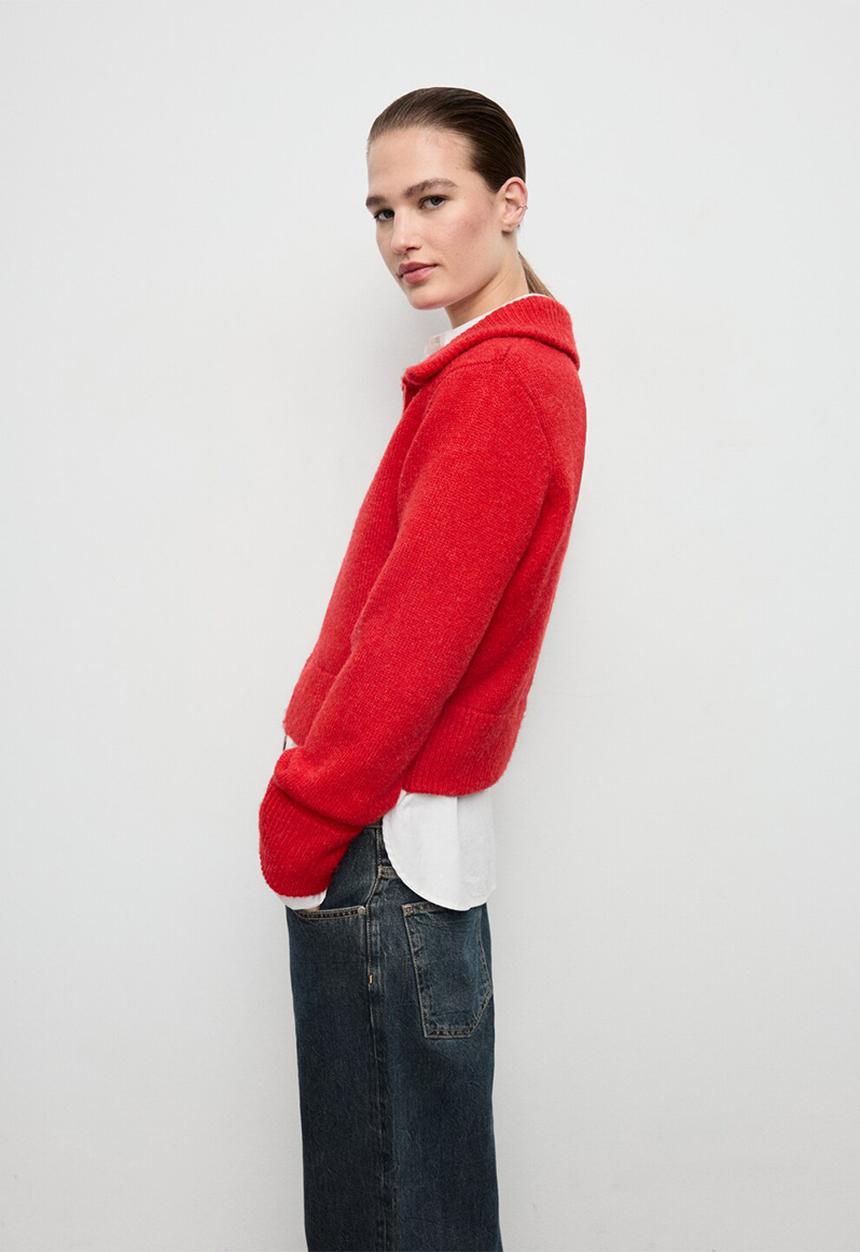 MANGO - Cardigan tomatoe - red