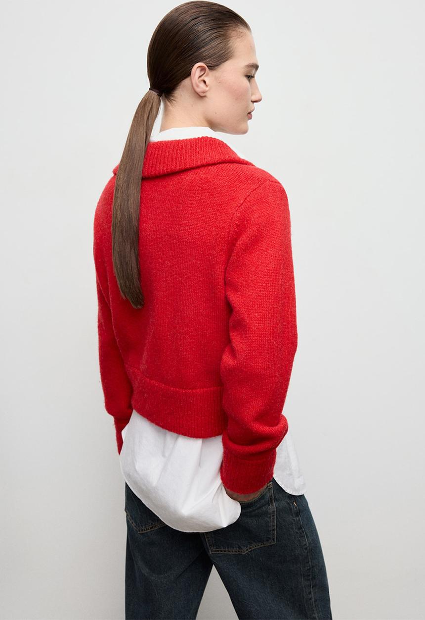 MANGO - Cardigan tomatoe - red