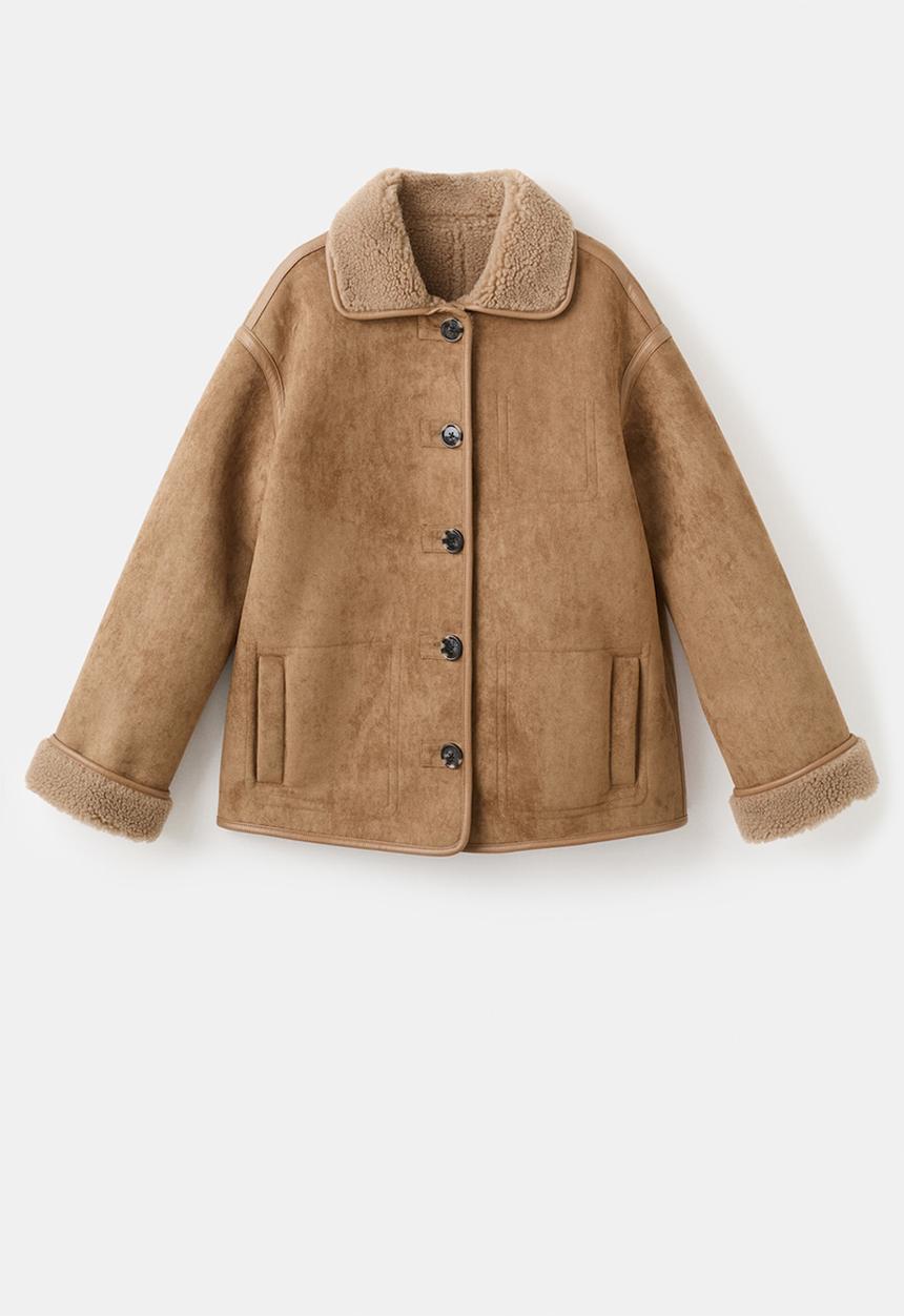 MANGO - Coat dune - medium brown
