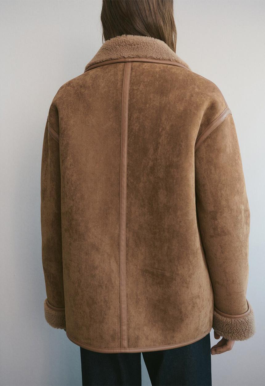 MANGO - Coat dune - medium brown