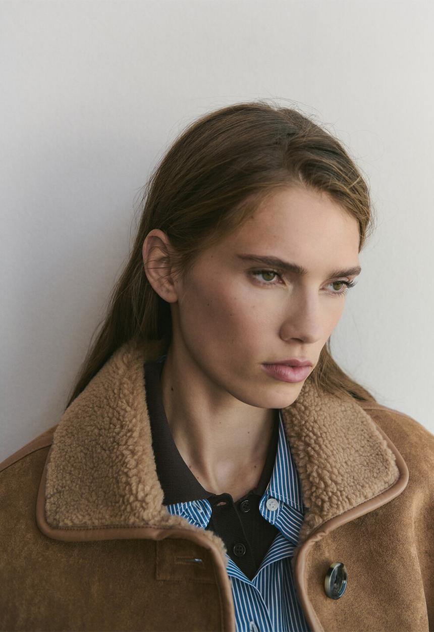MANGO - Coat dune - medium brown
