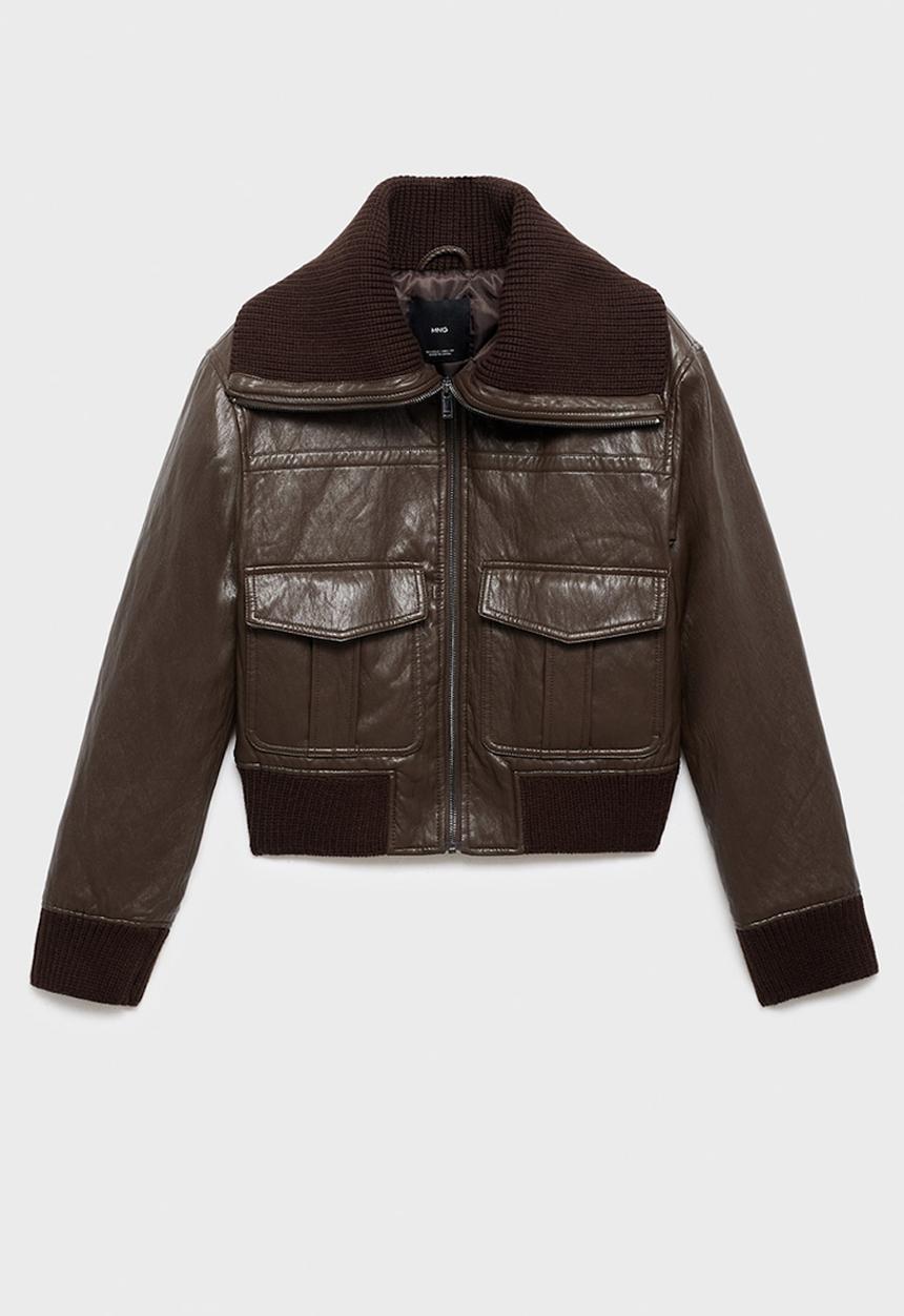 MANGO - Jacket coch - brown