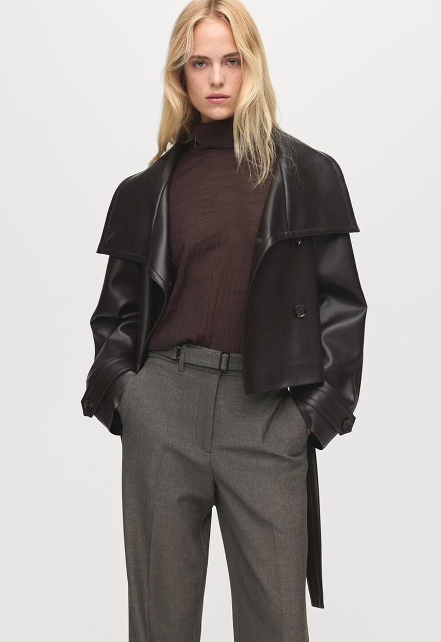 MANGO - Trousers carlota - brown
