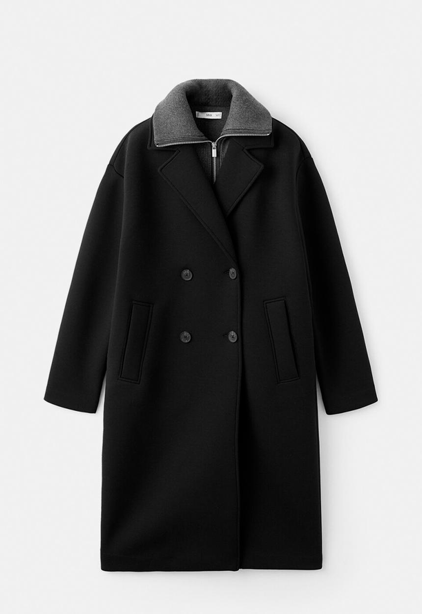 MANGO - Coat nero - black