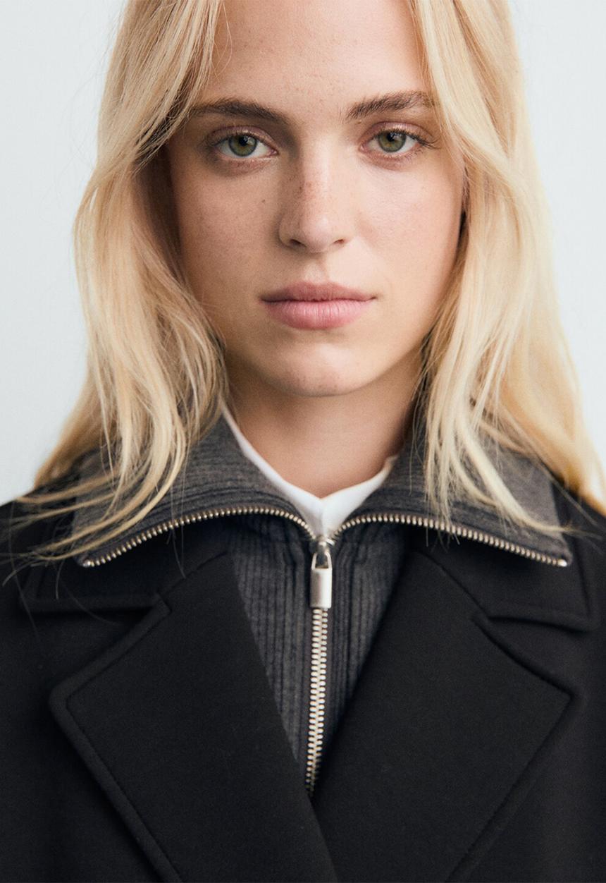 MANGO - Coat nero - black