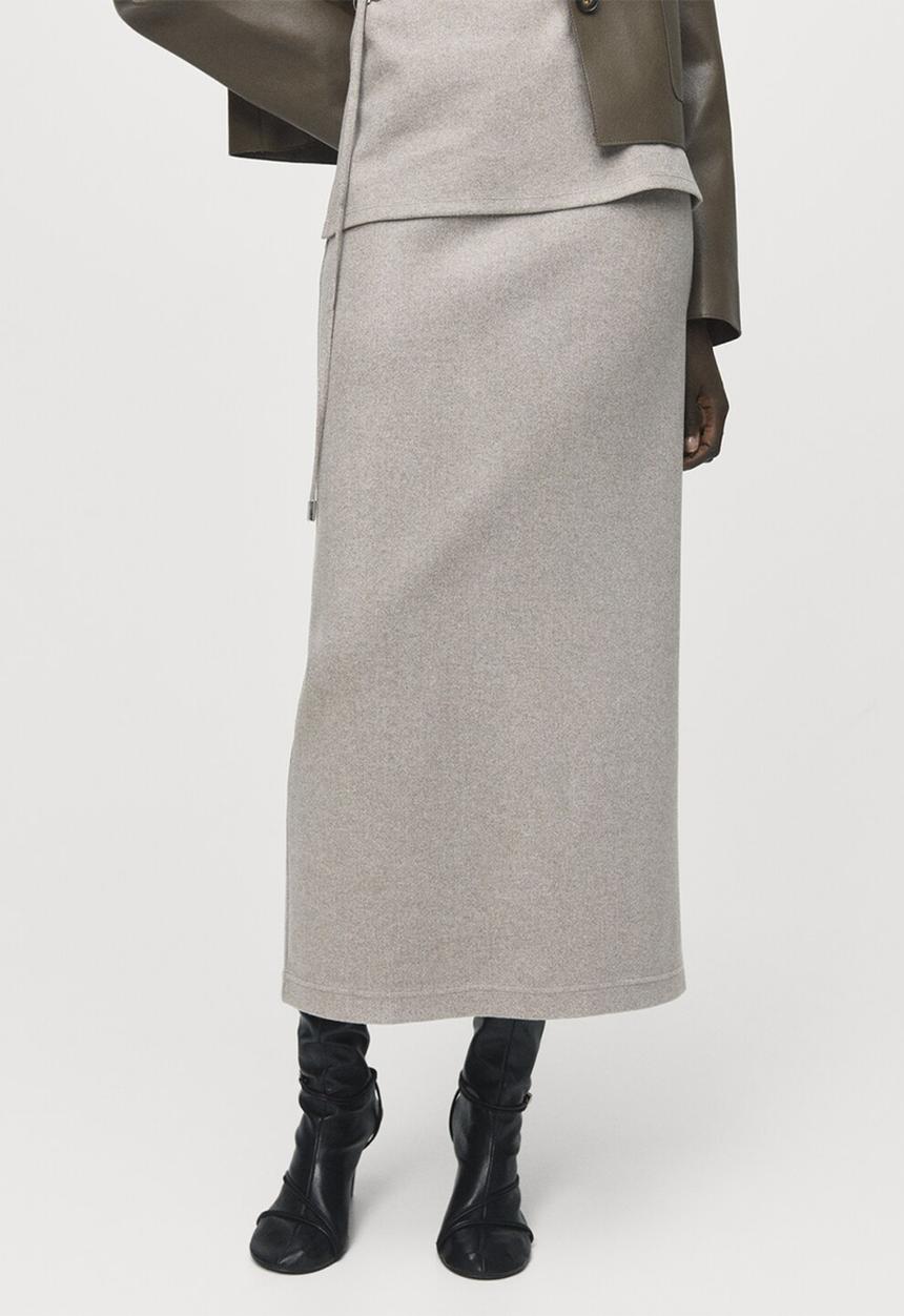 MANGO - Skirt ancona - medium brown