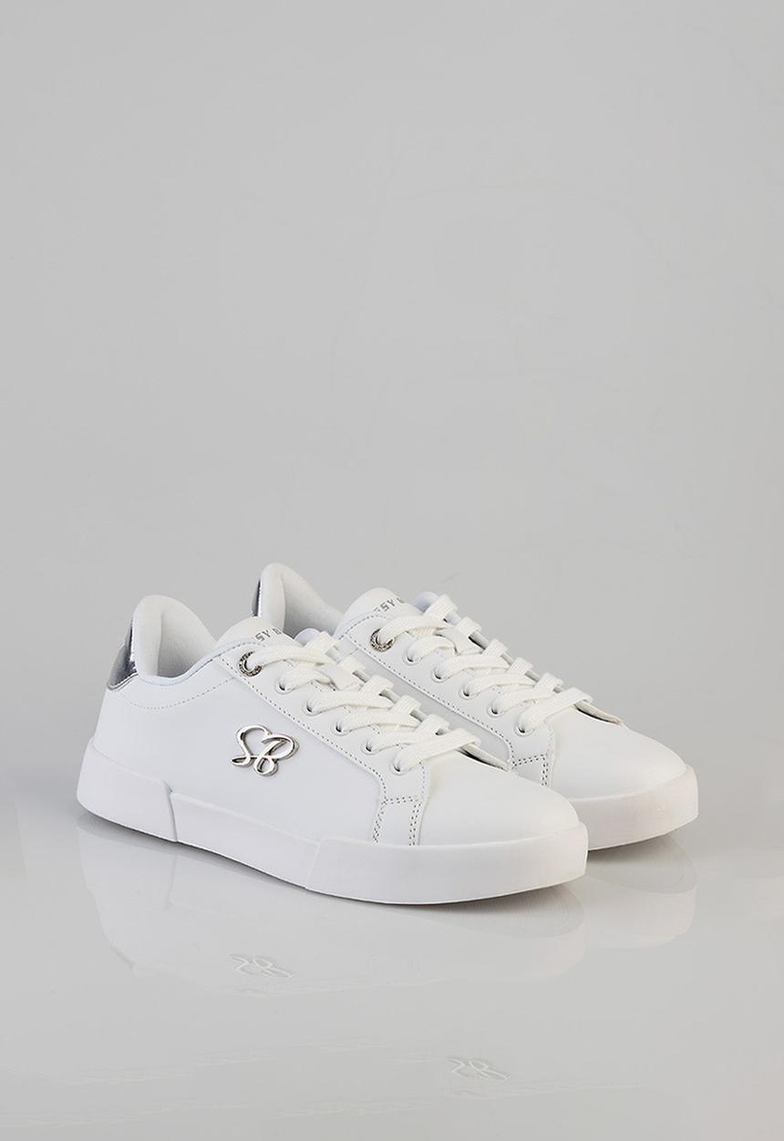 SISSY BOY - Branded sneaker - white & silver