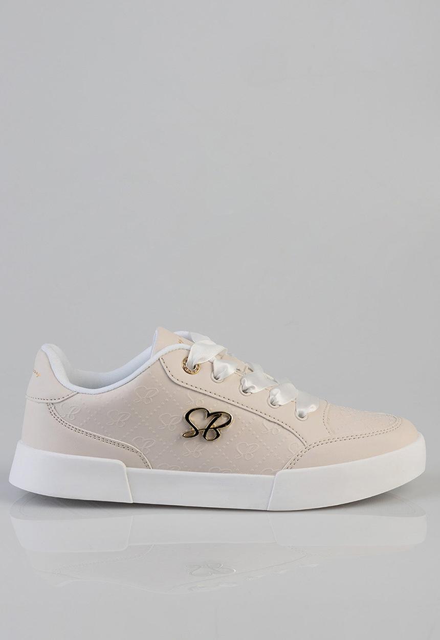 SISSY BOY - Embossed sneaker with sb hardware plate on side - cream