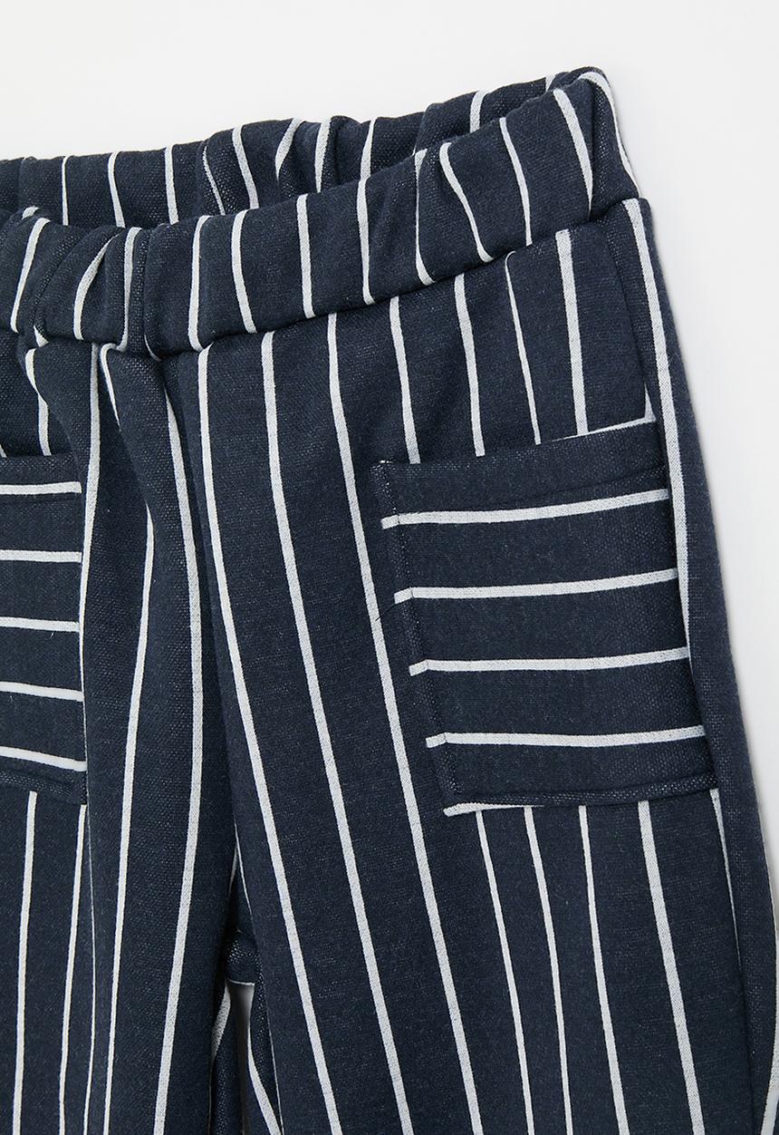 Pop Candy - Striped joggers with patch pockets - navy/white stripes