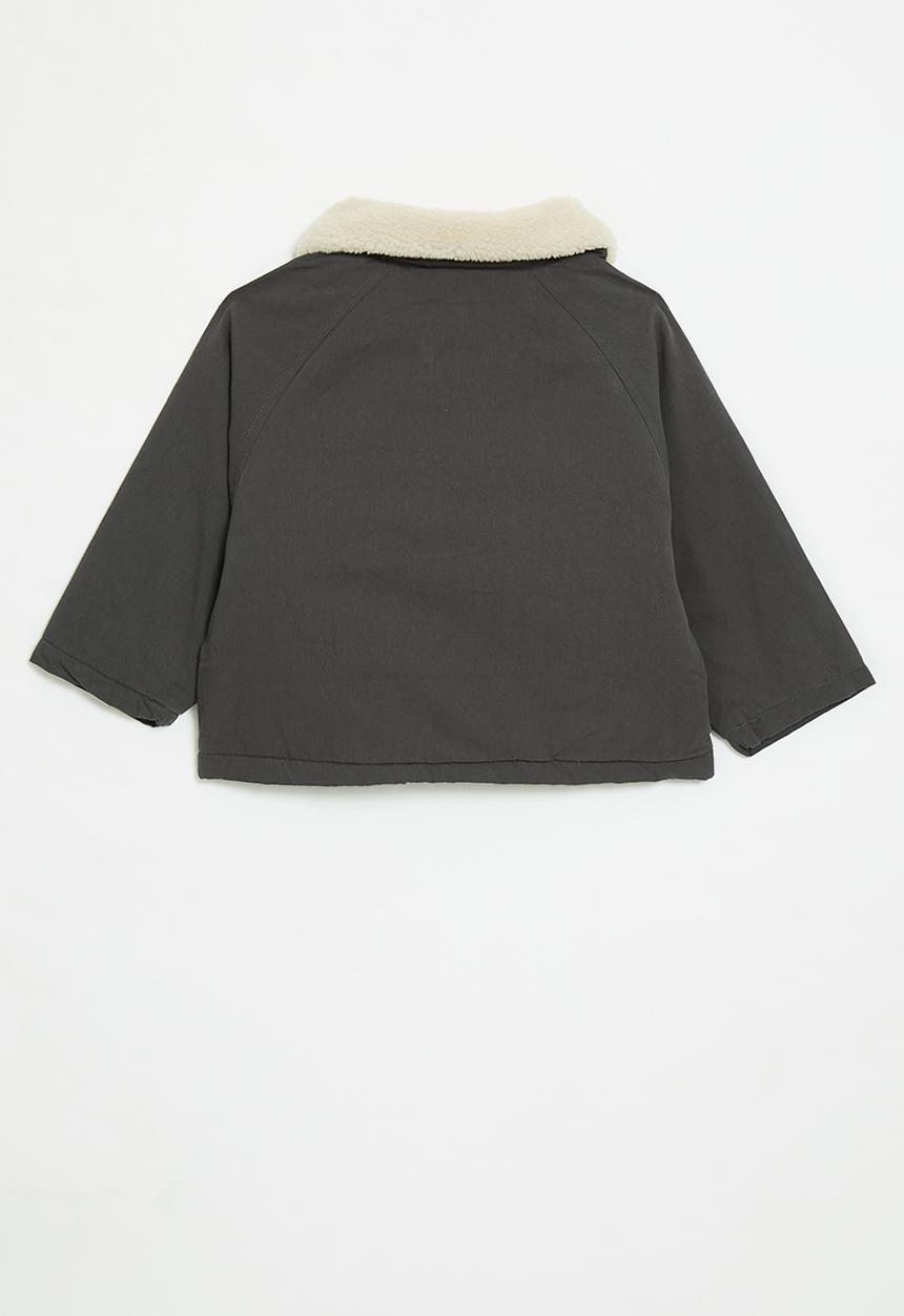 Pop Candy - Shearling collar jacket - charcoal grey