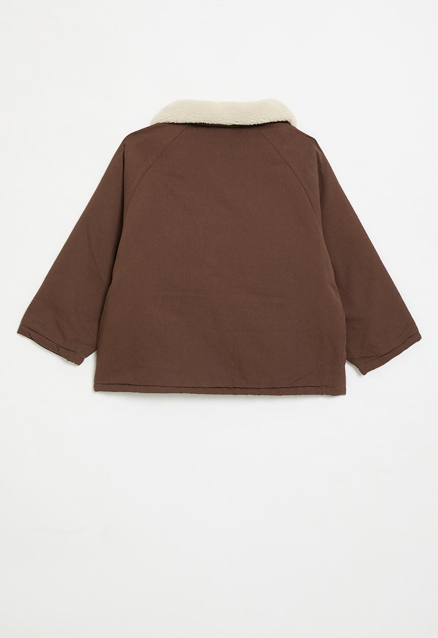 Pop Candy - Shearling collar jacket - brown