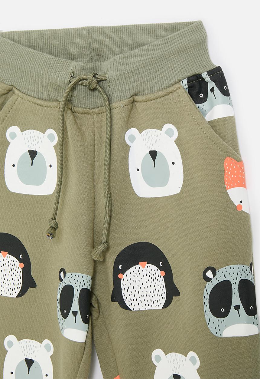 Pop Candy - Printed jogger - army green/bears