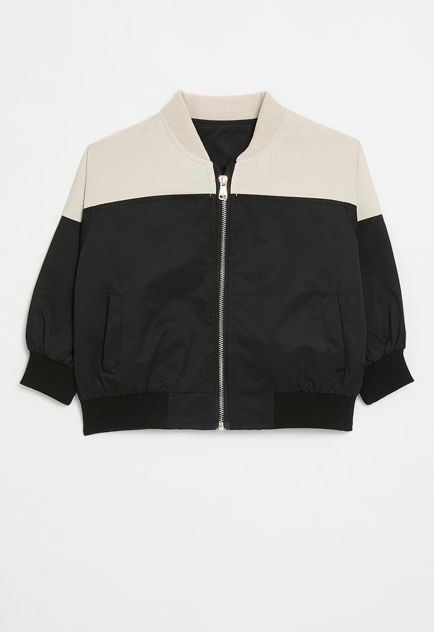 Pop Candy - Two tone baseball-style jacket - beige/black