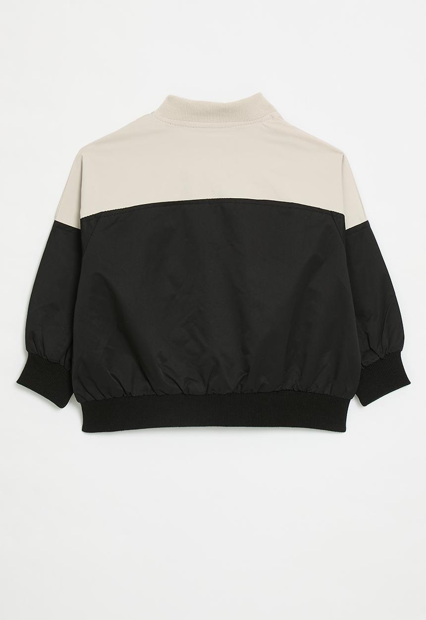 Pop Candy - Two tone baseball-style jacket - beige/black