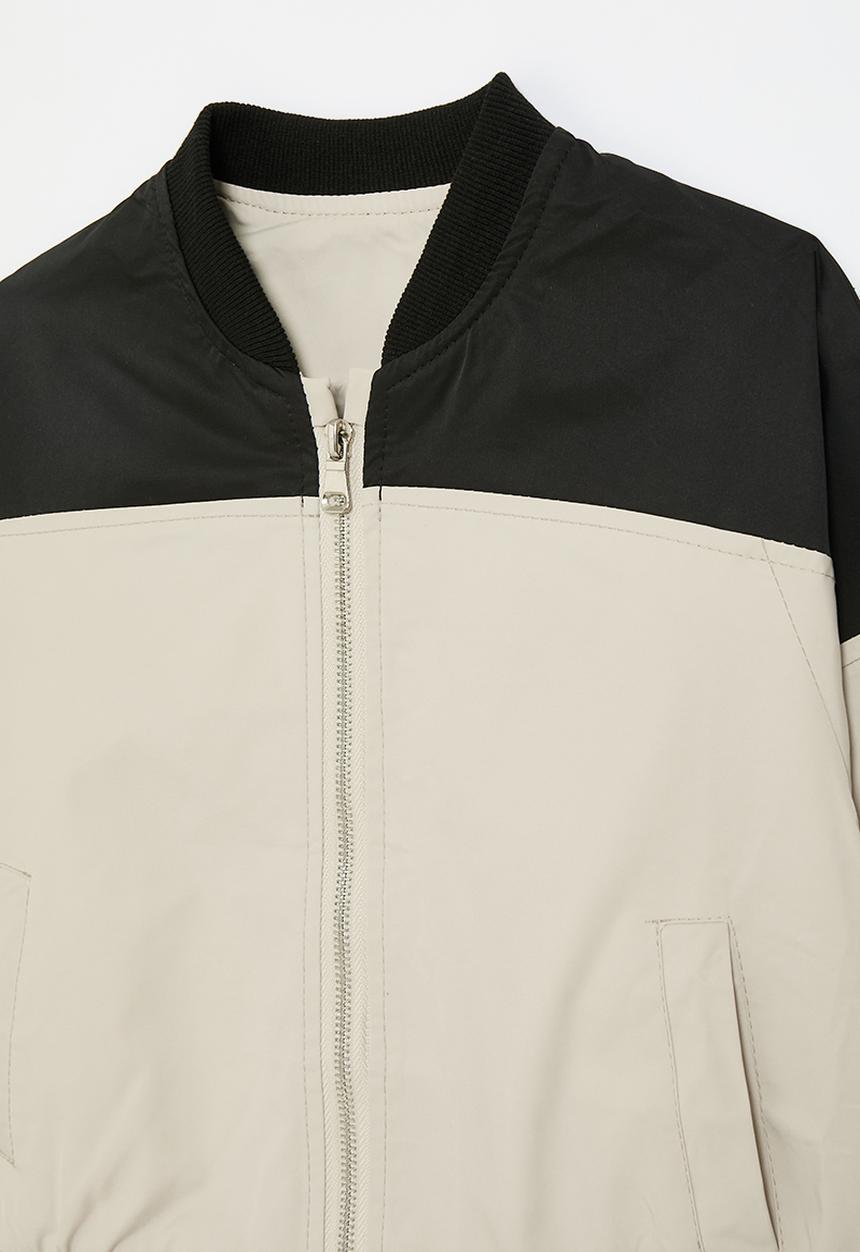 Pop Candy - Two tone baseball-style jacket - black/beige