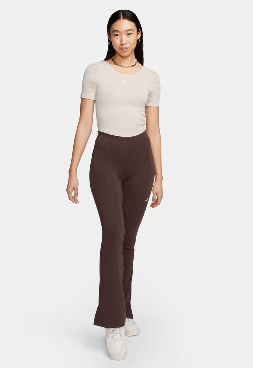 Nike - W Nsw Nk Chll Knt Mrib Ss Top - Ltowbr/Sail