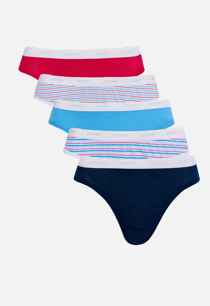 Jockey - 5 pk printed bikini  - nautical