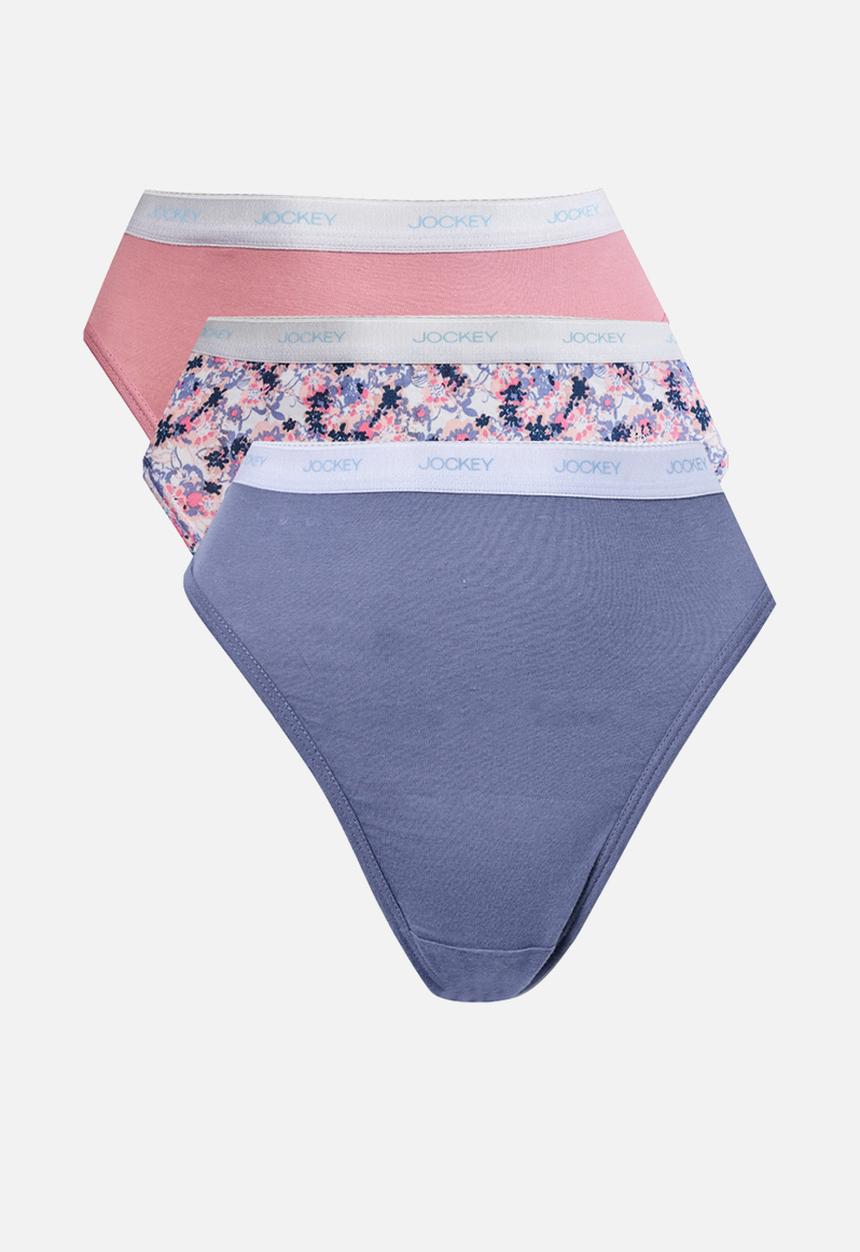 Jockey - 3 pk printed french cut -  floral/abstract
