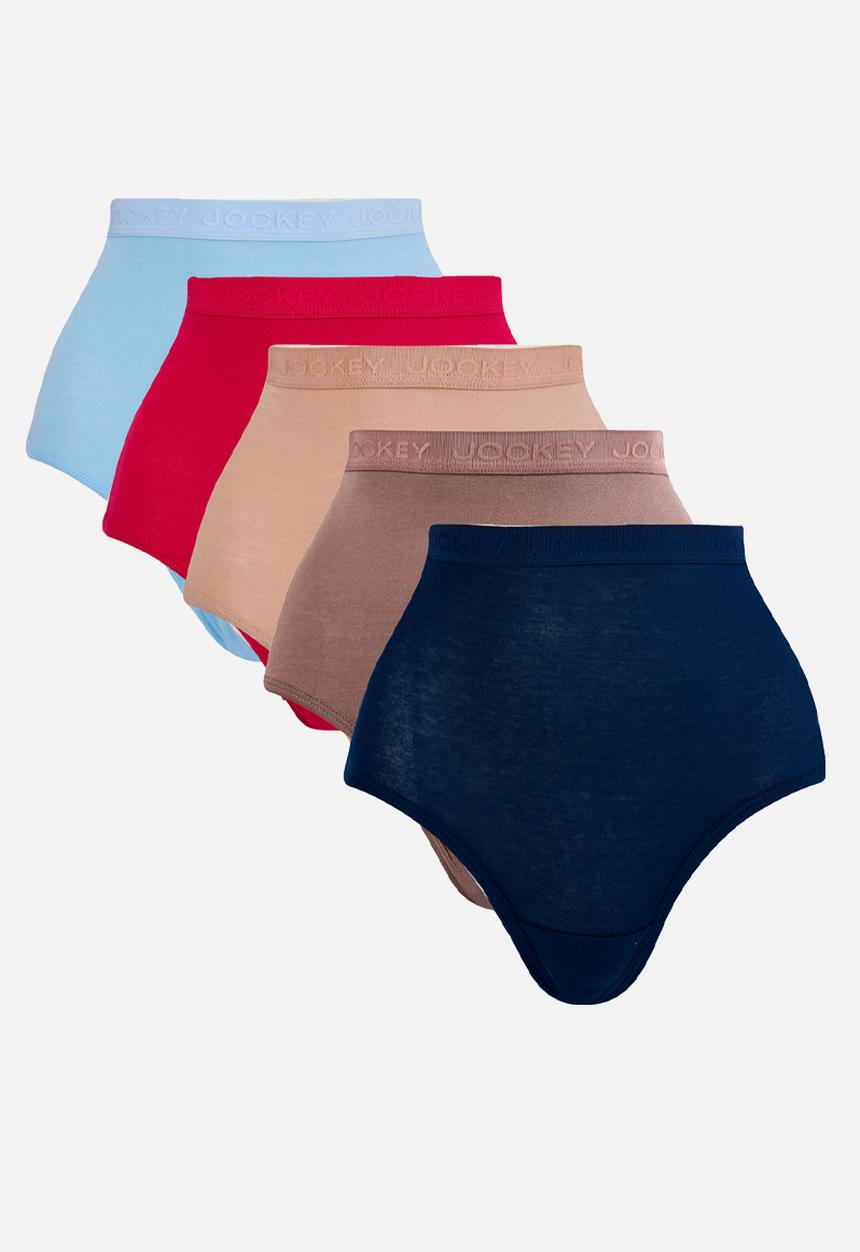 Jockey - 5 pk plain  tonal elastic full brief - multi