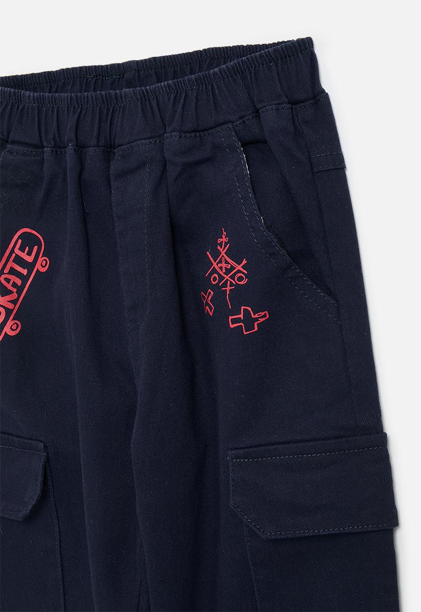 Pop Candy - Printed pants - navy/red