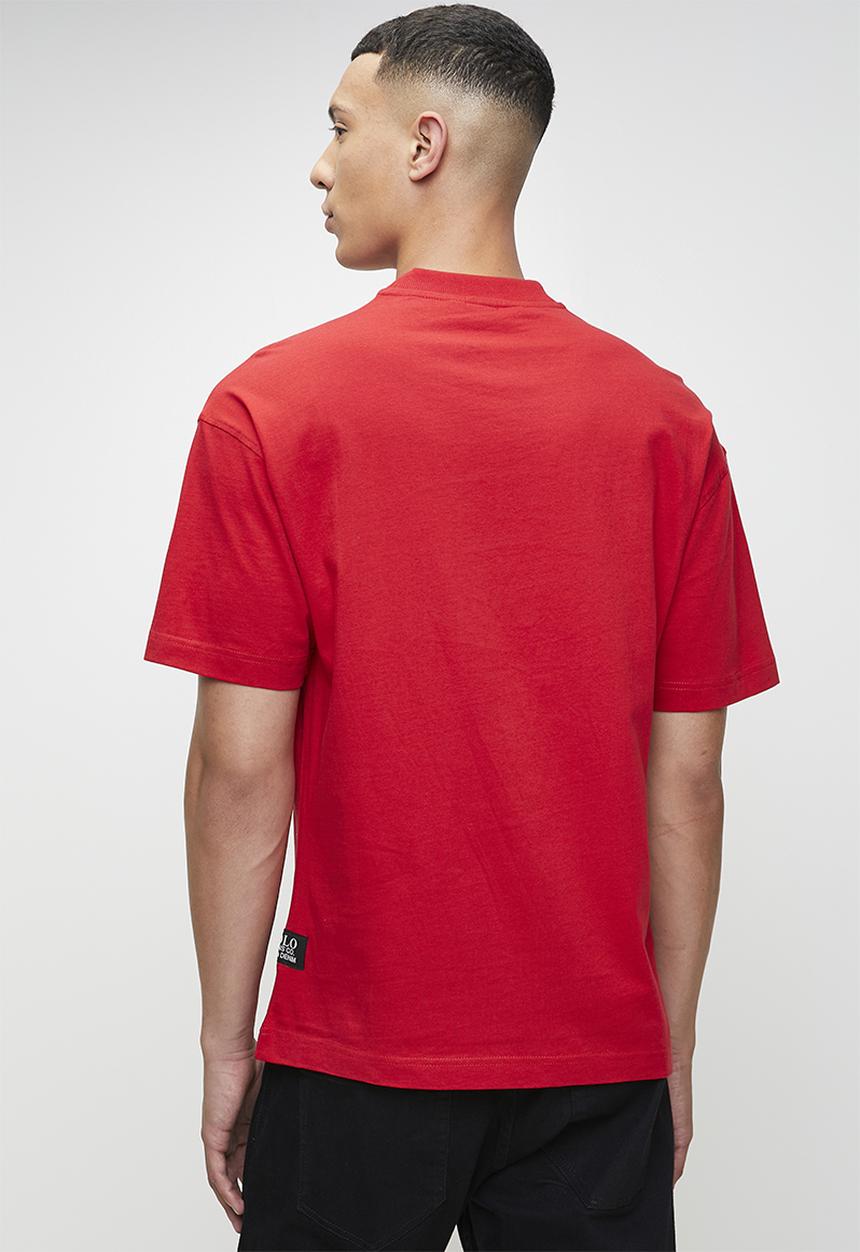 POLO - CLIFFORD  PJC SS TILTED LOGO TEE - RED