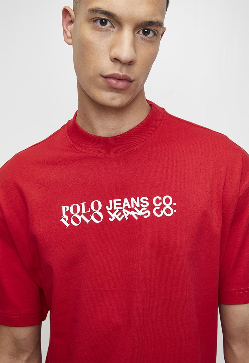POLO - CLIFFORD  PJC SS TILTED LOGO TEE - RED