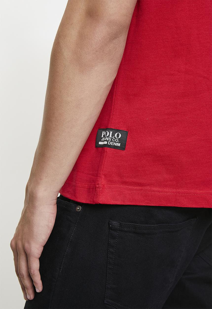 POLO - CLIFFORD  PJC SS TILTED LOGO TEE - RED