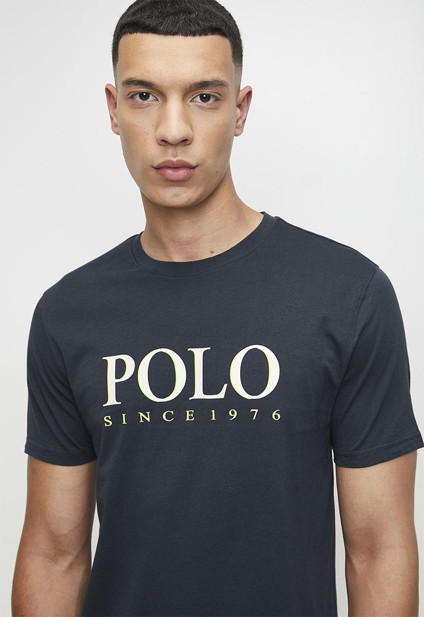 POLO - BILL  LOGO PRINTED SS T-SHIRT - NAVY
