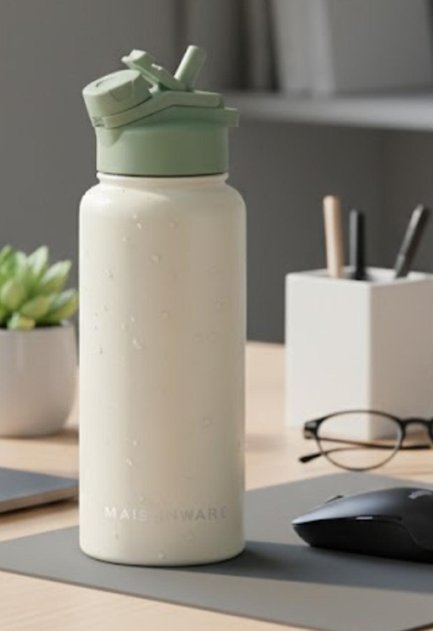 Maisonware - Dual sip water bottle - Cream