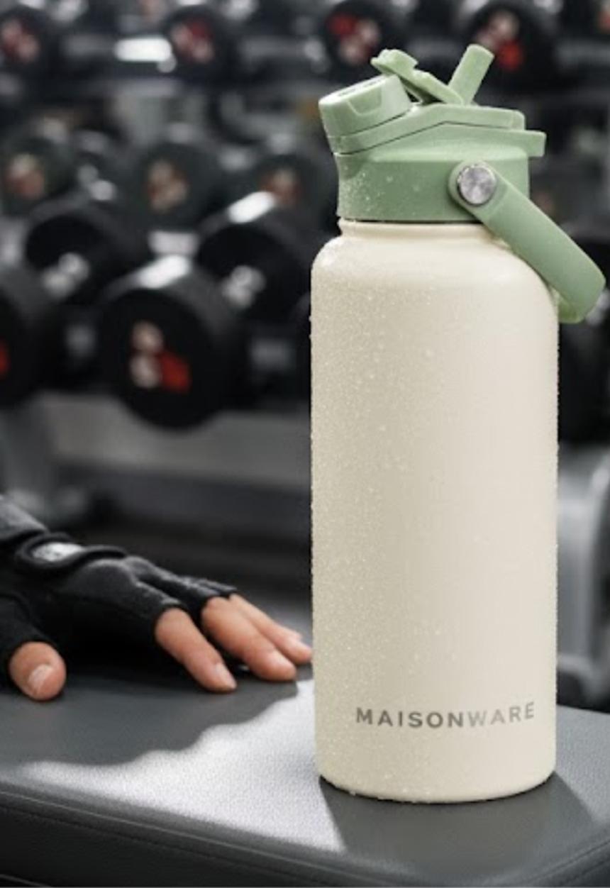Maisonware - Dual sip water bottle - Cream