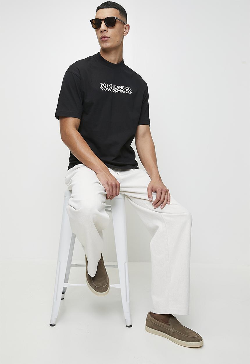 POLO - CLIFFORD PJC Ss Tilted Logo Tee - Black