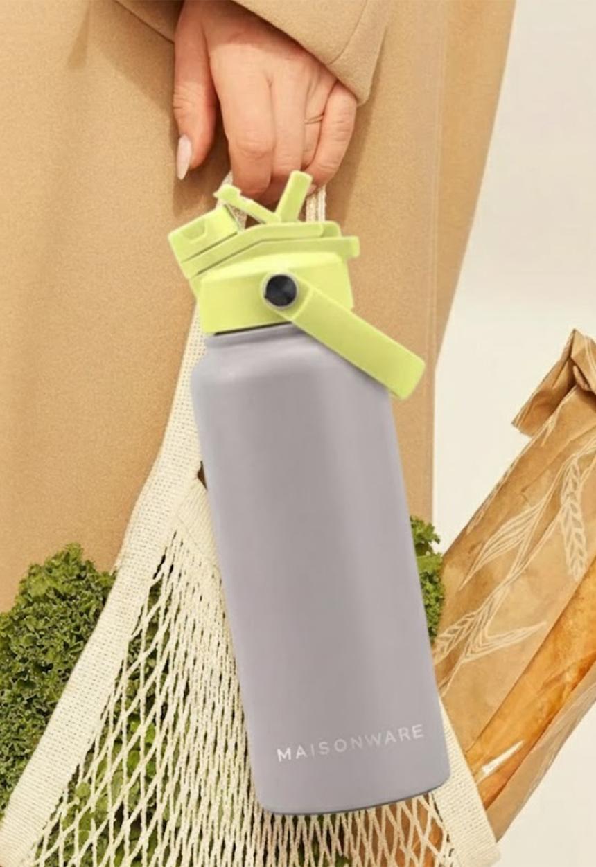 Maisonware - 950ml Dual sip water bottle - Grey