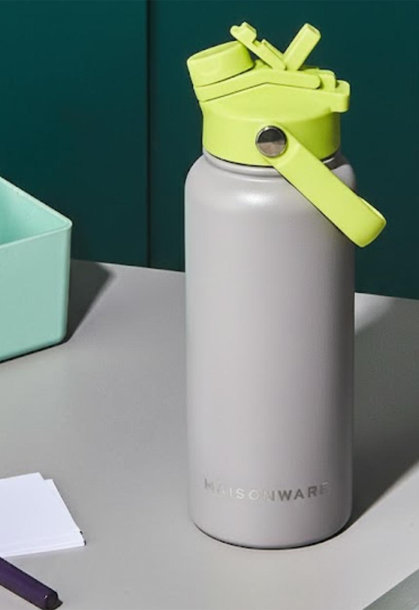 Maisonware - 950ml Dual sip water bottle - Grey