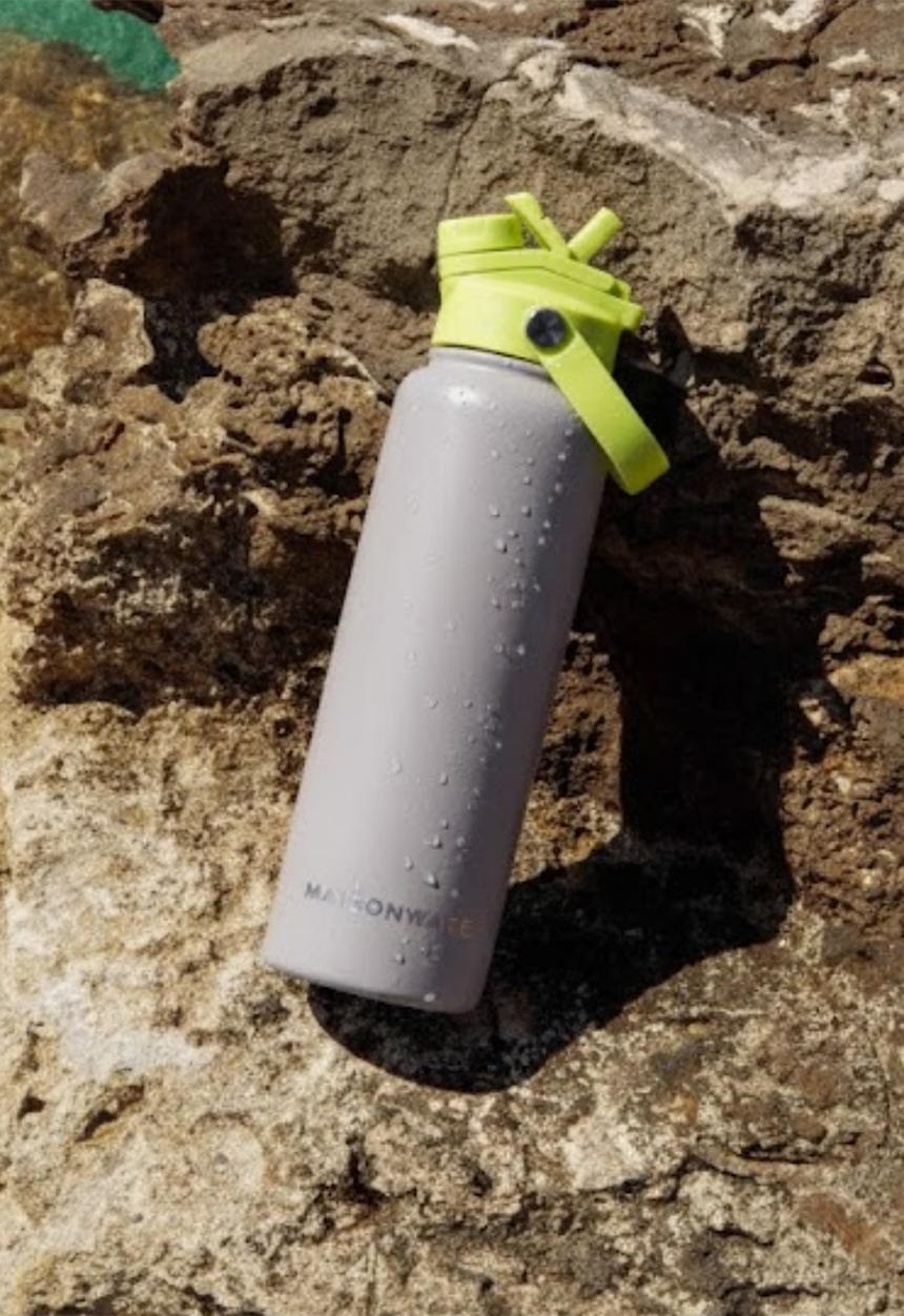 Maisonware - 950ml Dual sip water bottle - Grey