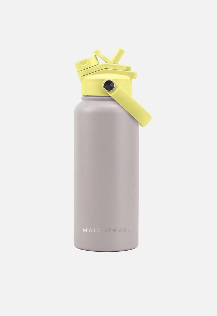 Maisonware - 950ml Dual sip water bottle - Grey