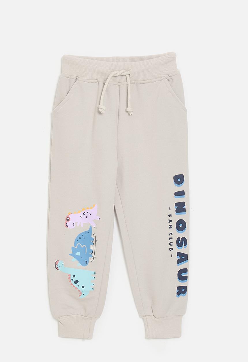 Pop Candy - Graphic and slogan print jogger - beige/dinosaur club
