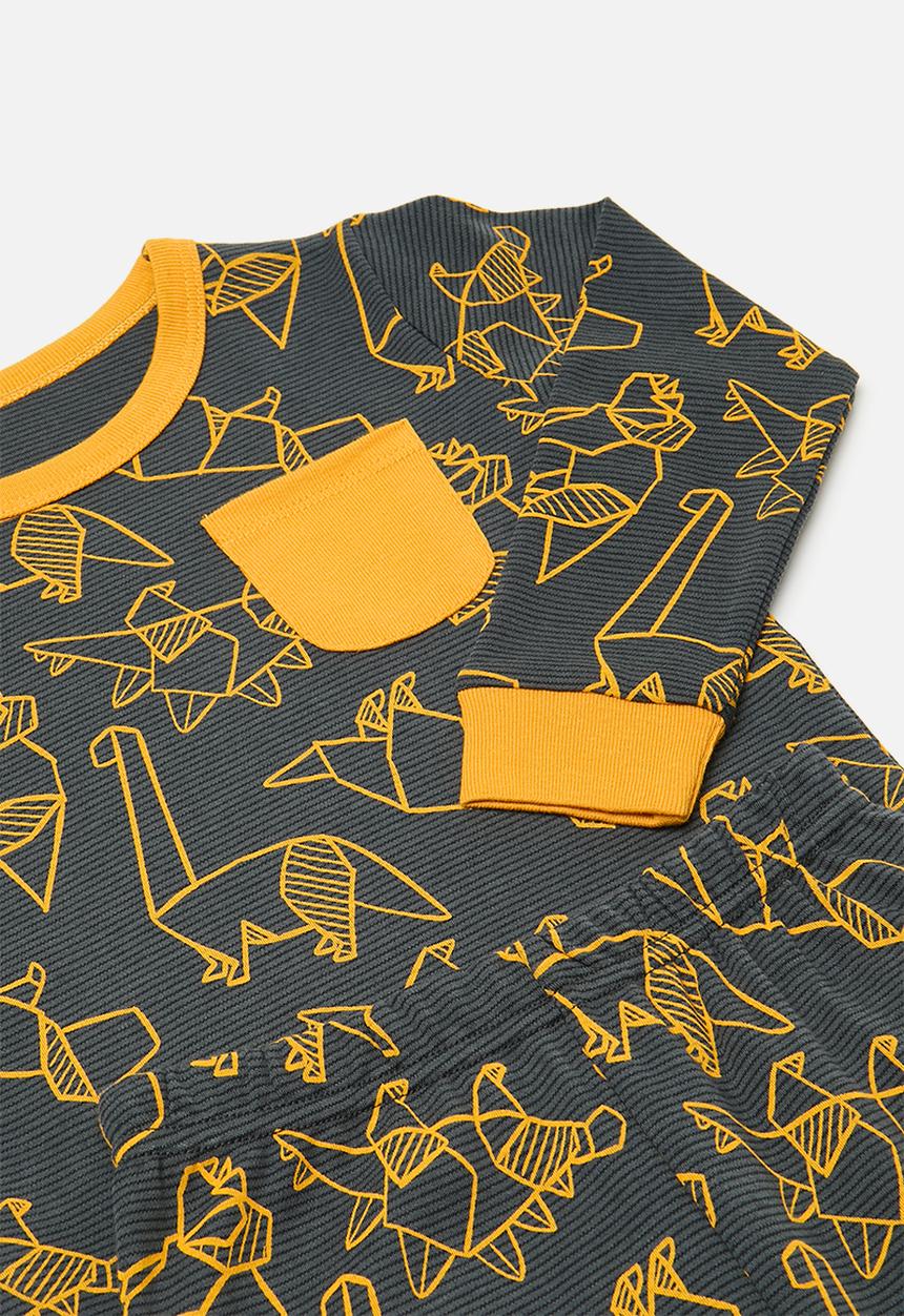 Pop Candy - Printed pj set - black/mustard