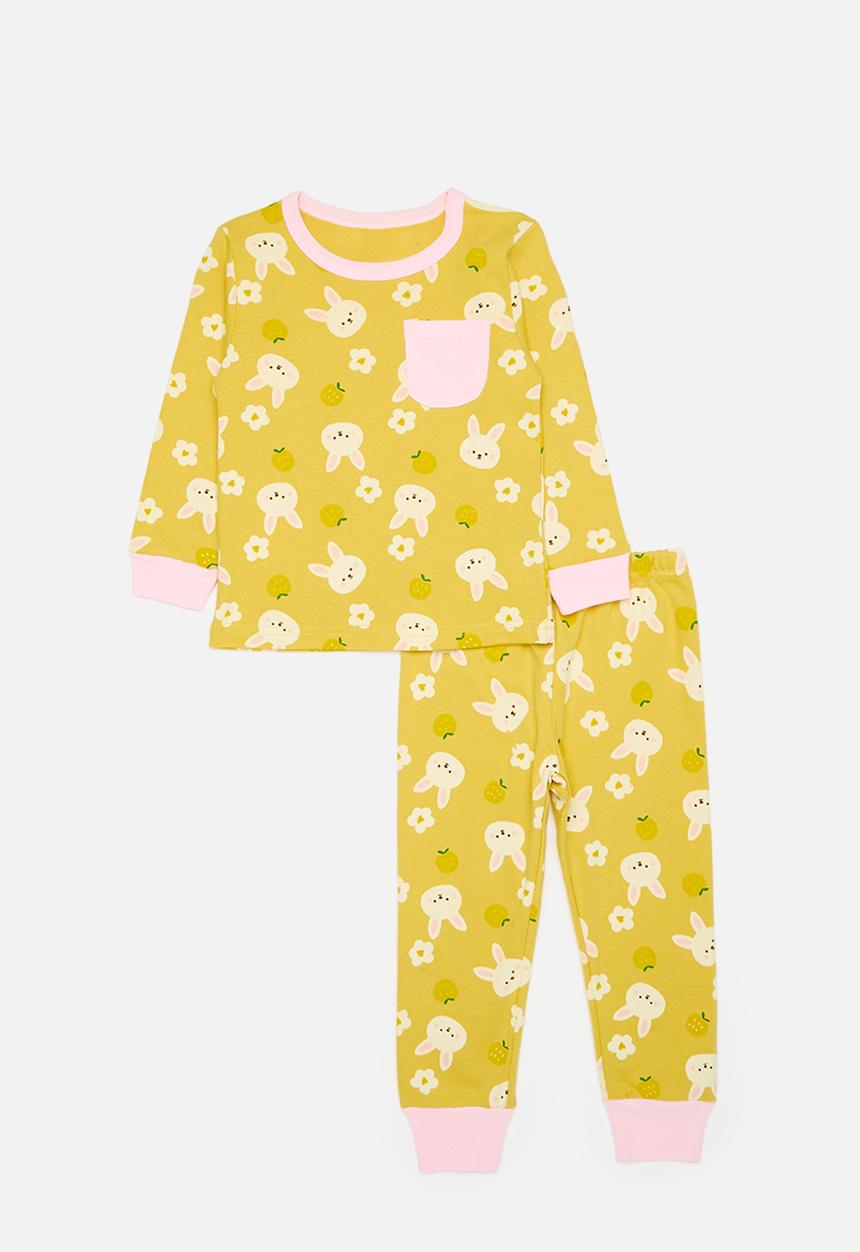 Pop Candy - Printed pj set - corn/pink/bunnies