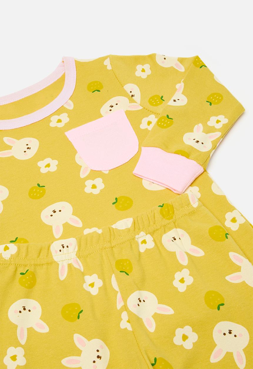 Pop Candy - Printed pj set - corn/pink/bunnies